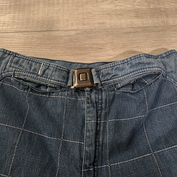 Van Heusen Blue Checkered Flare Jeans - Picture 4 of 11